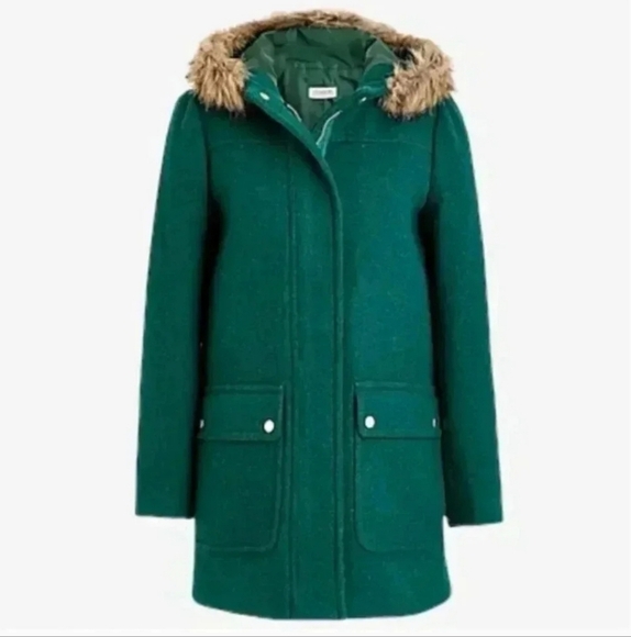 J. Crew Mercantile Vail Parka in Academic Forest Green coat size 4 - Picture 1 of 16